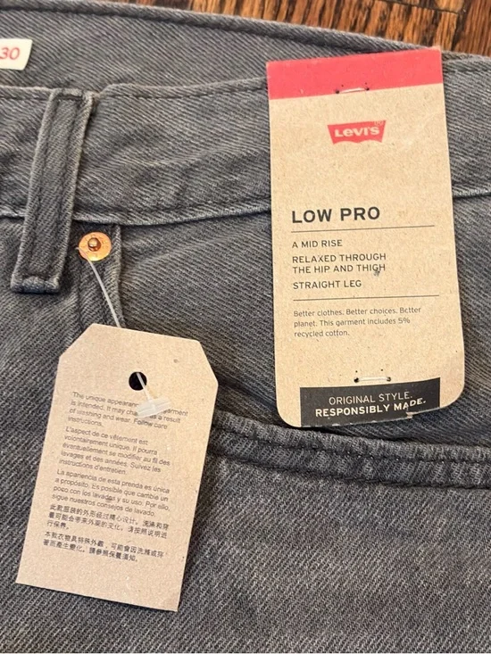 Levi’s Low Pro Straight Leg Gray Bleach Splatter Jeans Size 30 NWT-Y2K-Grunge - Picture 4 of 16